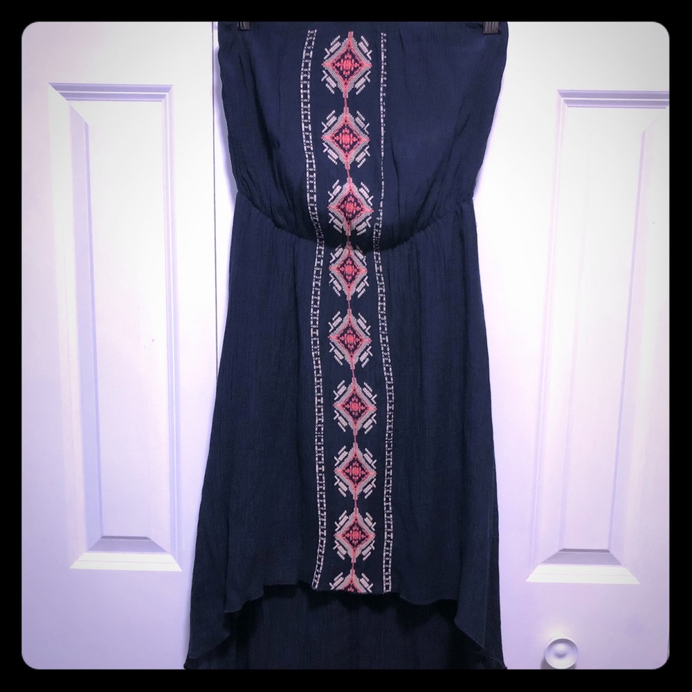 Strapless high-low dress